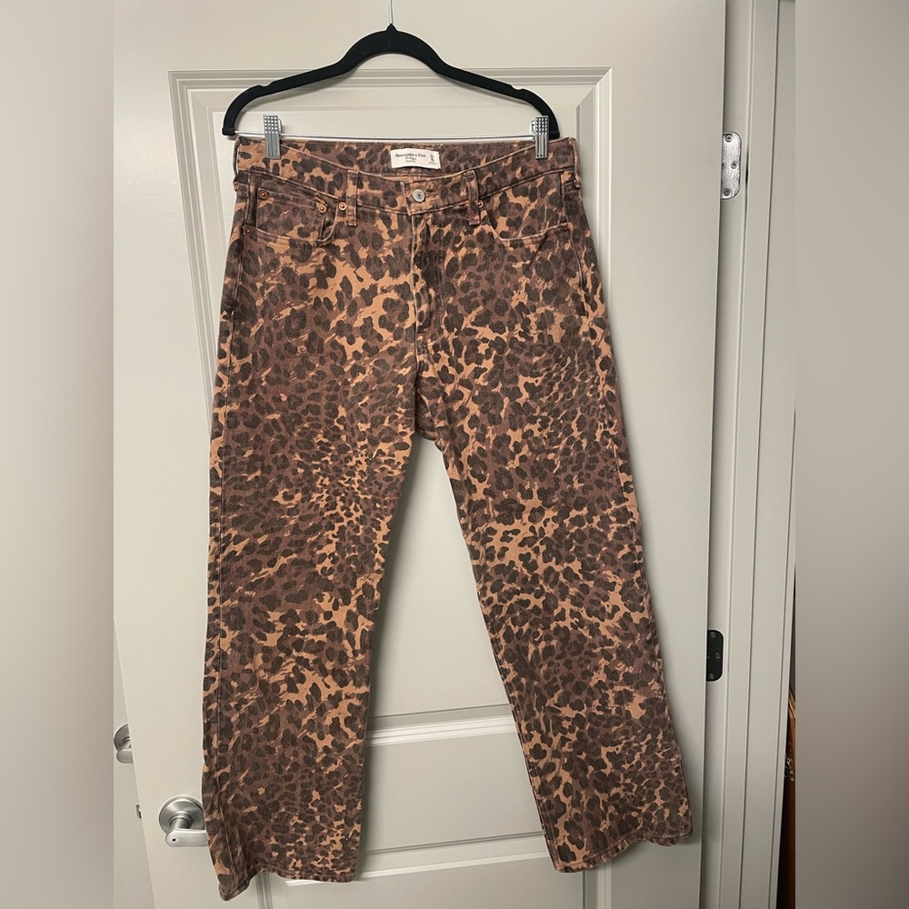 Abercrombie & Fitch Brown Animal Print Pants